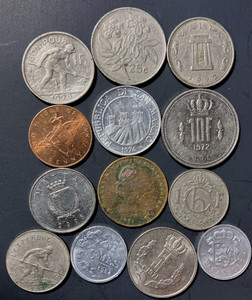 TINY EUROPEAN Nations Coin Lot - 1871-PRESENT  - 13 Low Mintage Coins - Lot #U10