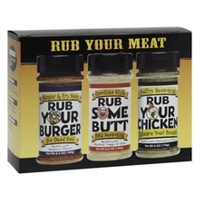 Rub Your Meat OW89065-16 Assorted Flavor BBQ Rub Set 19 oz.