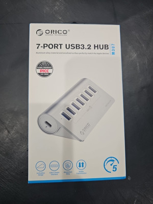 ORICO M3U7 Aluminium 7 Port Powered USB Hub USB-A Splitter Charging USB3.2 10G