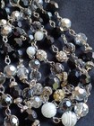 Multi Strand Crystal Bead Jet Fireball Multi Strand Necklace WHBM Black White — photo 7