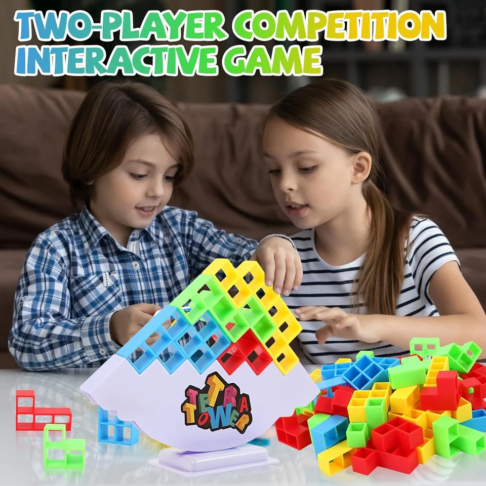 96Pcs Tetra Tower Balance Stacking Blocks Game Team Kid Adults Gifts Blocks Toys - Image 4 of 4