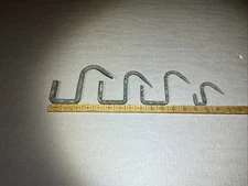 Lot of 4 Vintage Wrought Iron Metal Butcher Meat Hooks Hanger Hardware