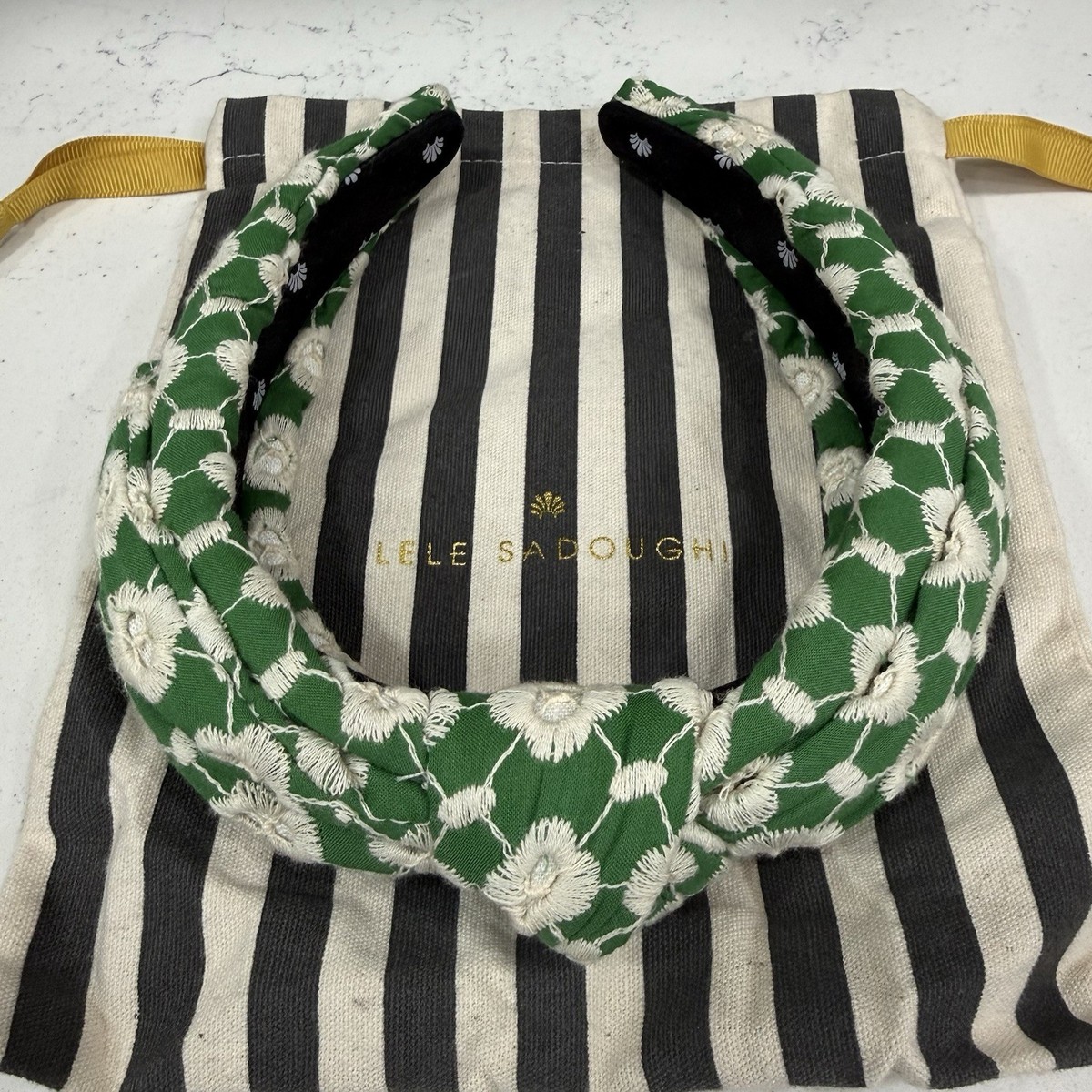 Lele Sadoughi Kelly Green Eyelet Embroidered Veronica 