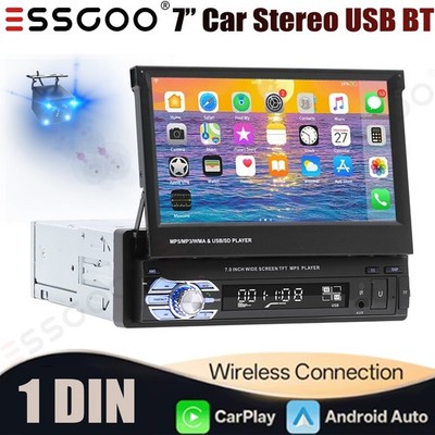 7'' 1DIN Flip out Car Stereo Touch Screen USB TF FM Bluetooth MP5 Player+Camera