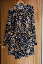 My Bra Fashion Paisley Floral Print Shirt Dress  Size XL (14) Button Down - BNWT