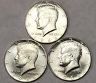 Lot Of 3 - BU Choice Uncirculated Kennedy Half Dollars, 40% Silver, JFK-66AB3