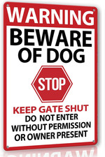 Beware of Dog Signs for Fence,Warning Tin Sign Beware of Dog,Do Not Enter,Home K