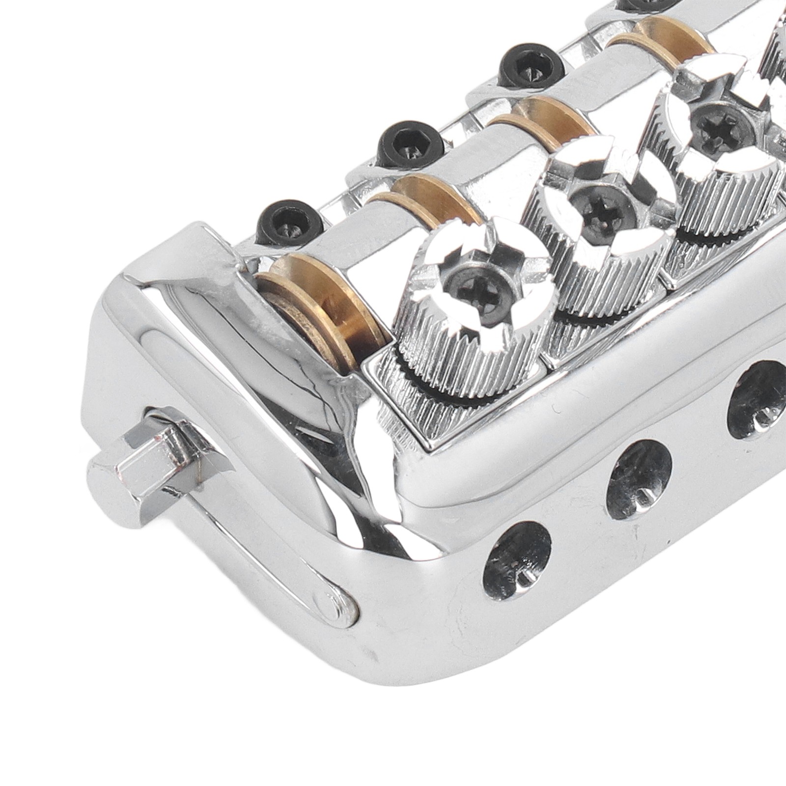 Headless Guitar Bridge Tailpiece 6 String Saddle With Worm Involved String Devic