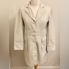 Jones Wear Sport Vintage Tan Stone SZ 4 Old Money Preppy Y2K CasualTrench Coat