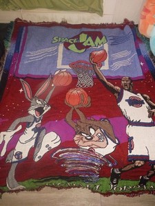 スペースJAM マイケルジョーダン　ブランケット　マルチカバー　150x118 Space Jam Blanket | eBay