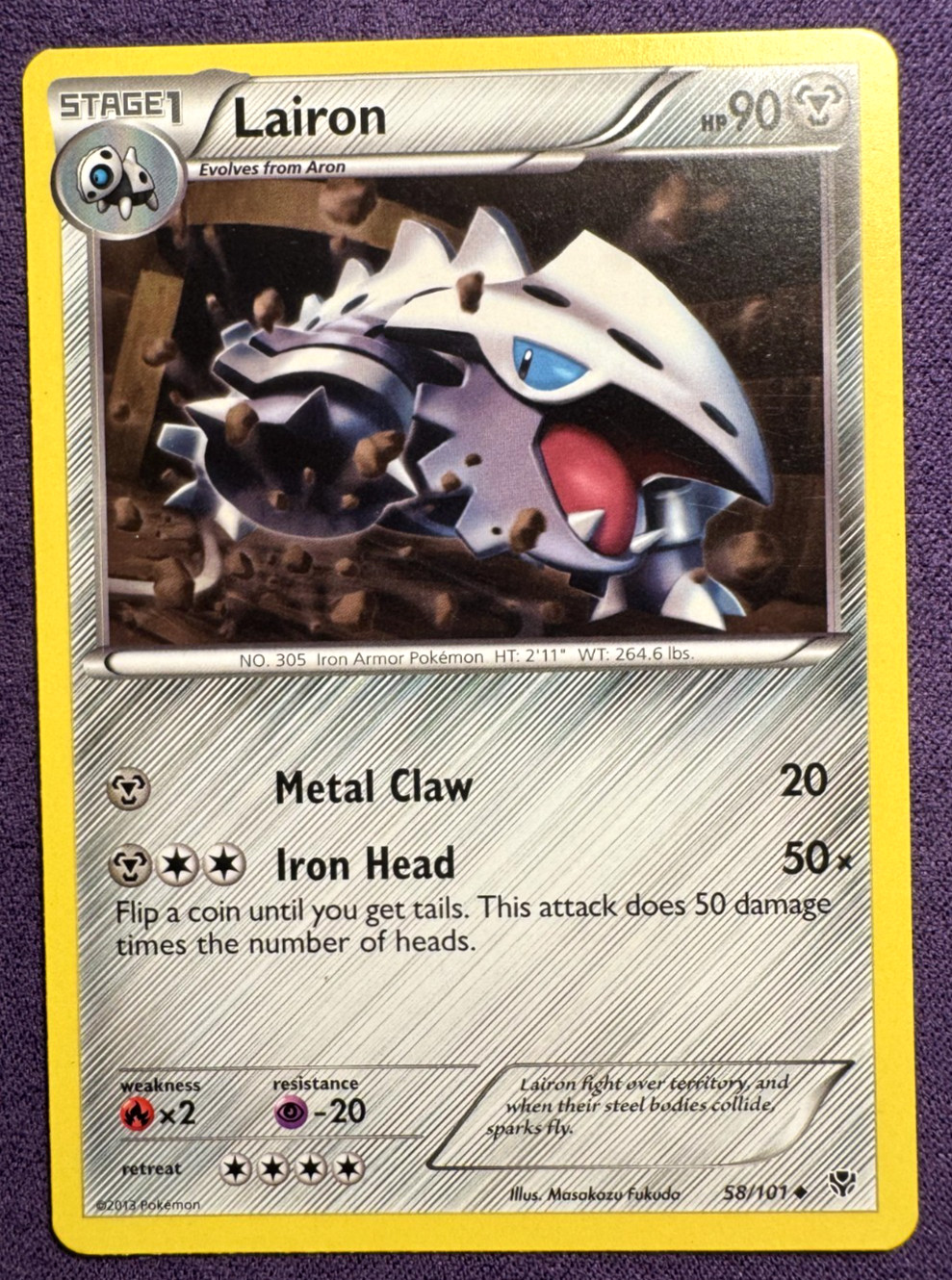 Lairon 58/101 - Plasma Blast - Uncommon Card - Regular - Pokemon TCG