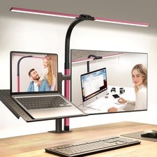 LED Desk Lamp for Home Office, Eye-Caring Desk Light with Clamp, Stepless
