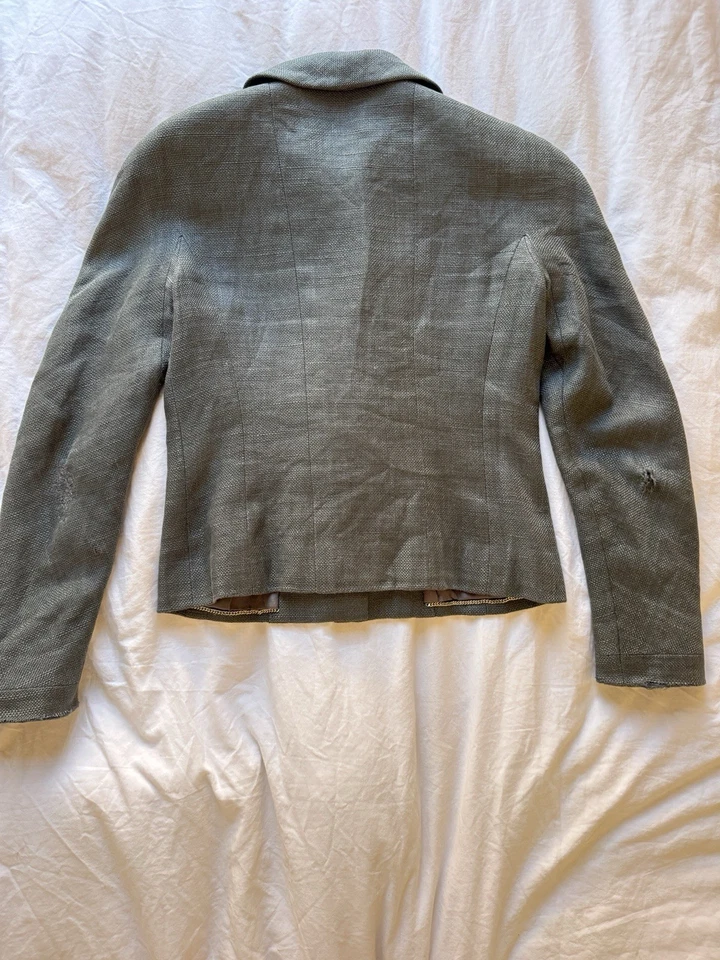 CHANEL S/Se 1995 Women’s Linen Jacket Blazer Light Green - Image 2 of 4