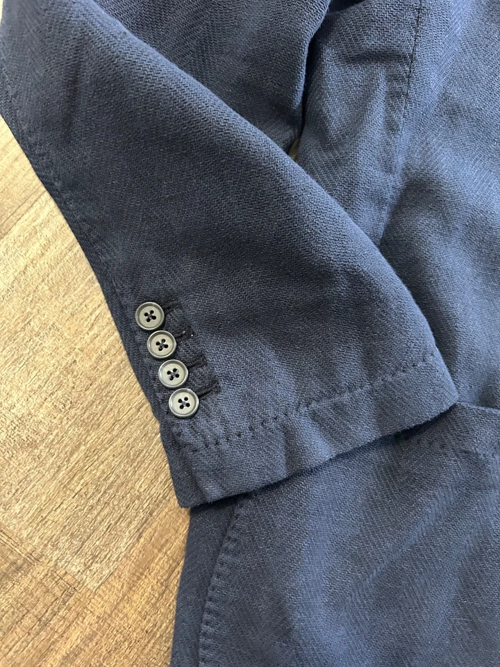 Brooks Brothers Regent blue Tessuti Sondrio surgeon sleeve blazer jacket 46R - image 2 of 4