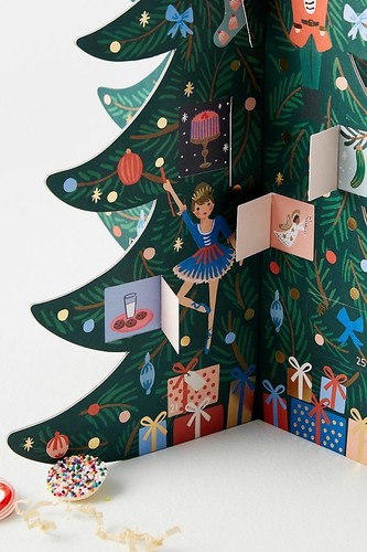 Anthropologie Nutcracker Advent Calendar Rifle Paper Co Christmas Tree Paper NEW - Picture 6 of 6