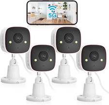 Outdoor/Indoor Security Cameras 5Ghz/2.4Ghz, 2K HD Wireless Wifi/Color Night Vis