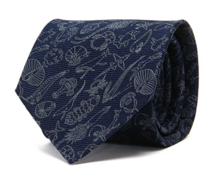 Maravillas del Mar Profundo: Corbata de Seda Premium con Varias Criaturas Marinas - Regalo Único Foto 2 de 4