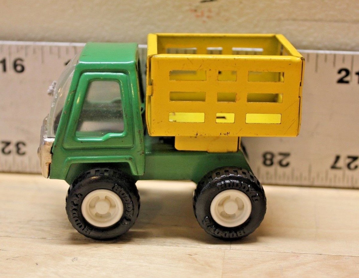 Vintage Buddy L Green Yellow Dump Bed Farm Truck 1/48 Scale