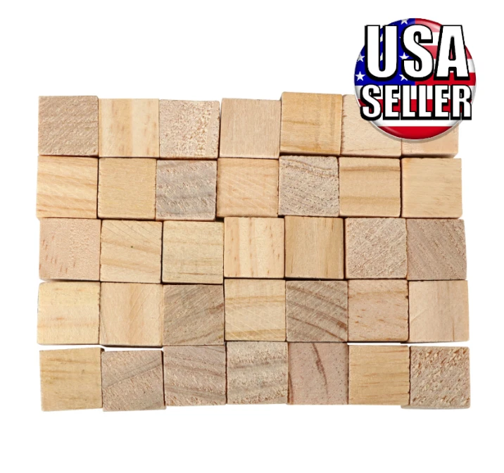 New Pc Small Plain Wooden Cubes ,Square Blocks for Crafts &amp; DIY 0.625&#034; - 15mm | eBay