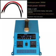 Pure Sine Wave Inverter: 12V/24V All-in-One Charger for Cars, RVs, and Home Use