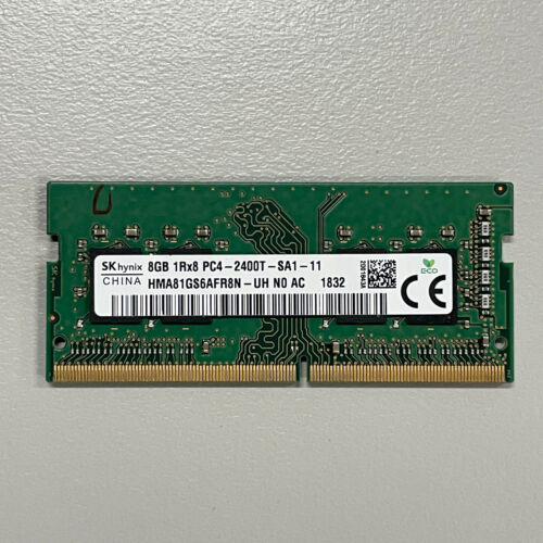 SK Hynix 8GB DDR4 RAM PC4-19200 2400MHz non-ECC SODIMM Memory HMA81GS6AFR8N-UH - Afbeelding 1 van 3