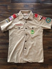 Vintage Boy Scouts of America Cub Scout Short Sleeve Uniform Shirt Boys Size: 16
