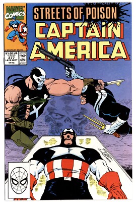Captain America (1st Series) #377 NM- 9.2 1990 Streets of Poison Ron Lim Cover