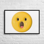 Face with open mouth 36x24 Framed Canvas Print