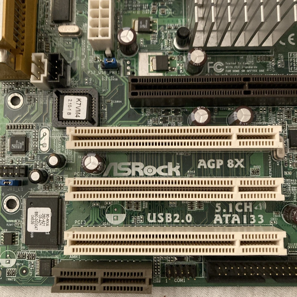 ASRock K7VM4 VIA KM400 SOCKET 462 2x DDR AGP 3x PCI mATX mit AMD Athlon XP 2200+ - Bild 3 von 4