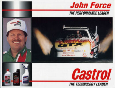 ''John Force'' 1994 ''Castrol GTX'' Chevy Lumina NITRO Funny Car ORIGINAL HANDOUT! 