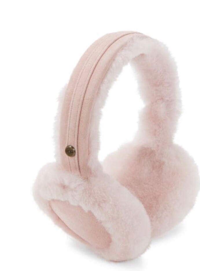 NEW UGG Australia Classic Logo Shearling Earmuffs / Pink Cloud / NWT image 3