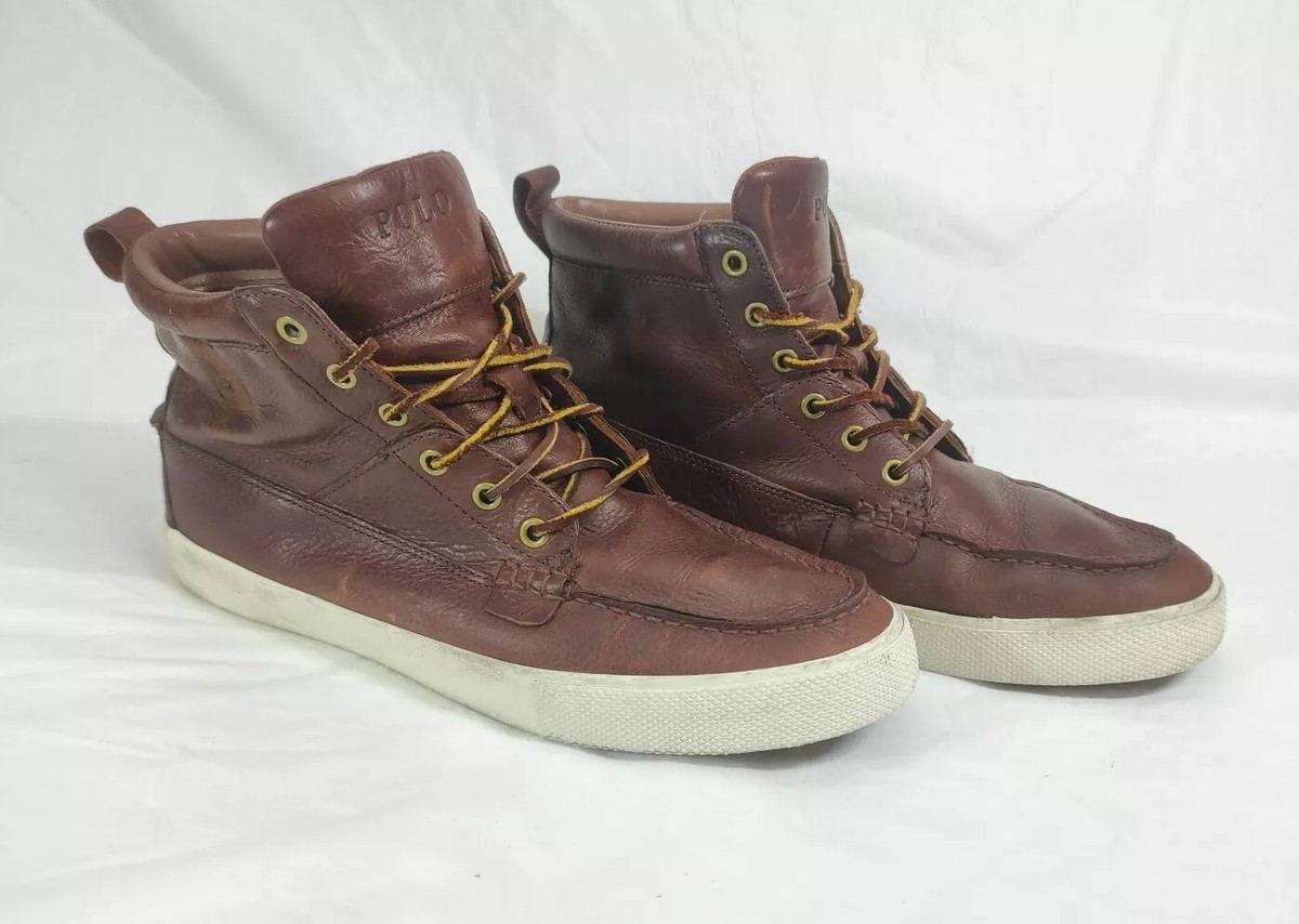 Polo Ralph Lauren Tavis Leather 01087 F17 Men\'s Tennis Boots High Top Size 9D Polo Ralph Lauren Tavis Leather 01087 F17 Men main image 2