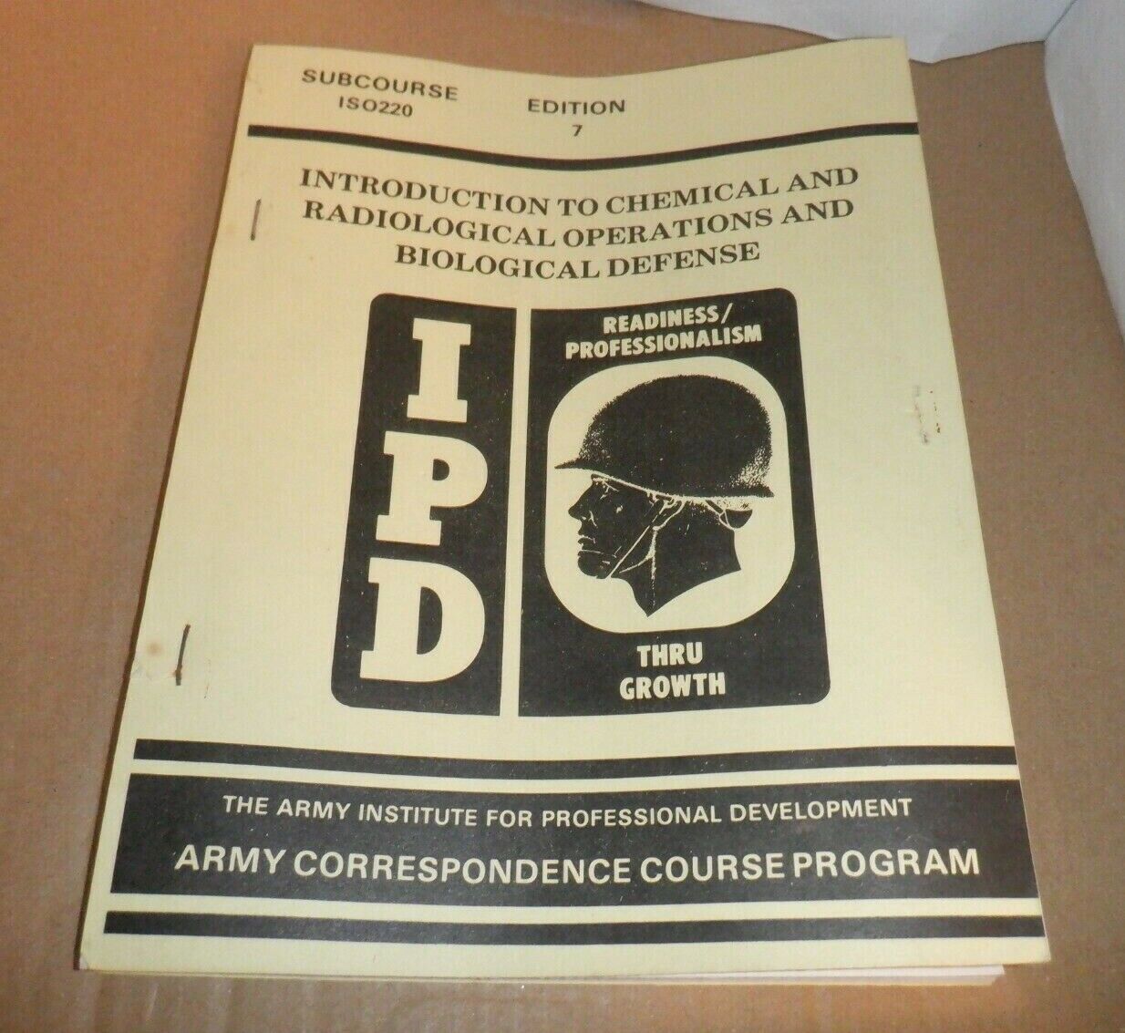 1970/80s CHEMICAL RADIOLOGICAL BIOLOGICAL DEF IPD ARMY SUBCOURSE TRAINING MANUAL