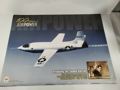 Poster 100 Years Of Airpower US Air Force Breaking the Sound Barrier 24x18 USAF 