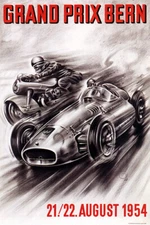 1954 GRAND PRIX BERN SWITZERLAND CAR RACE MOTORCYCLE RACING VINTAGE POSTER REPRO