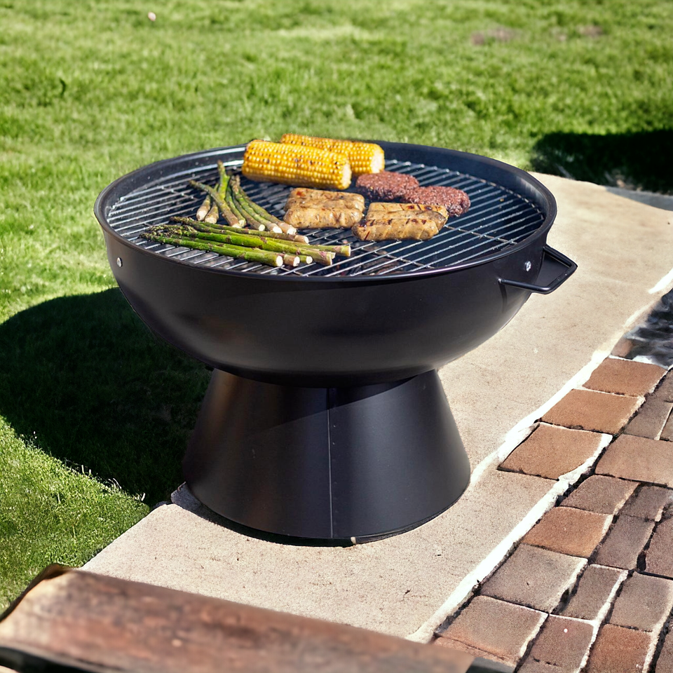 La Hacienda Fire Pit BBQ Grill Outdoor Log Burner Garden Patio