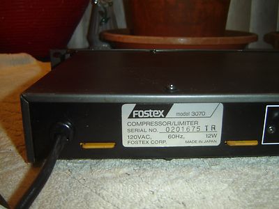 Fostex 3070, 2 Channel Compressor Limiter, 120V, Vintage Rack