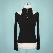 Punk Rave Size Small S Black No Suppression No Blind Gothic Steampunk Knit Top