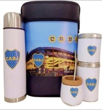 JUEGO BOCA JRS BOMBONERA II con BOLSA Mate + Bombilla + Azúcar + Yerbera + Termo