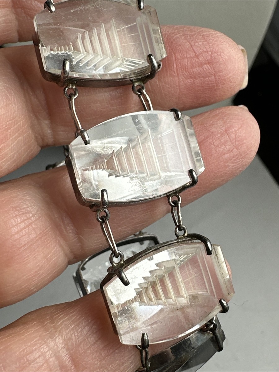 Vintage Sterling Silver Japan Rock Crystal Pagoda 1950S Vintage Sterling Silver Japan Rock Crystal Pagoda 1950S