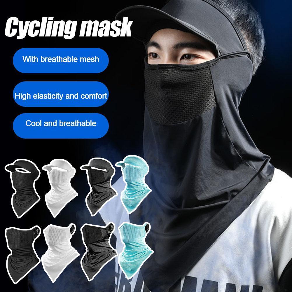 Ice silk sunscreen mask outdoor fishing breathable filter headscarf magic L7F0
