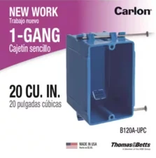 PVC 1-Gang 20 cu. in. New Work Electrical Outlet Box, Fire Rated, NEW