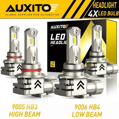 AUXITO 9005 9006 ZES LED Combo Headlight Bulbs High Low Beam 6000K White 10S EAW