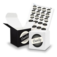 Itenga Set Danke Hipster M36 24X Geschenkbox Schwarz Weiß 650X650Mm Und Sticker