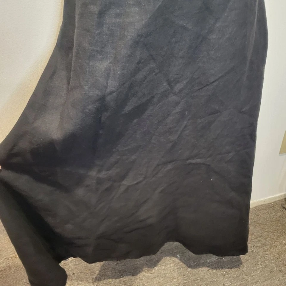 Muji Mujer Talla M 100% Cáñamo Negro Falda Bolsillos. Pequeño defecto Foto 2 de 4
