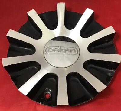 USED DAKAR 11432085F-1 CUSTOM BLACK MACHINED WHEEL RIM CHROME CENTER CAP/4127