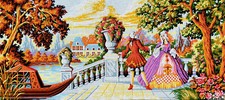 Needlepoint tapestry painted canvas B1290 Flirt 24"x50" GobelinL