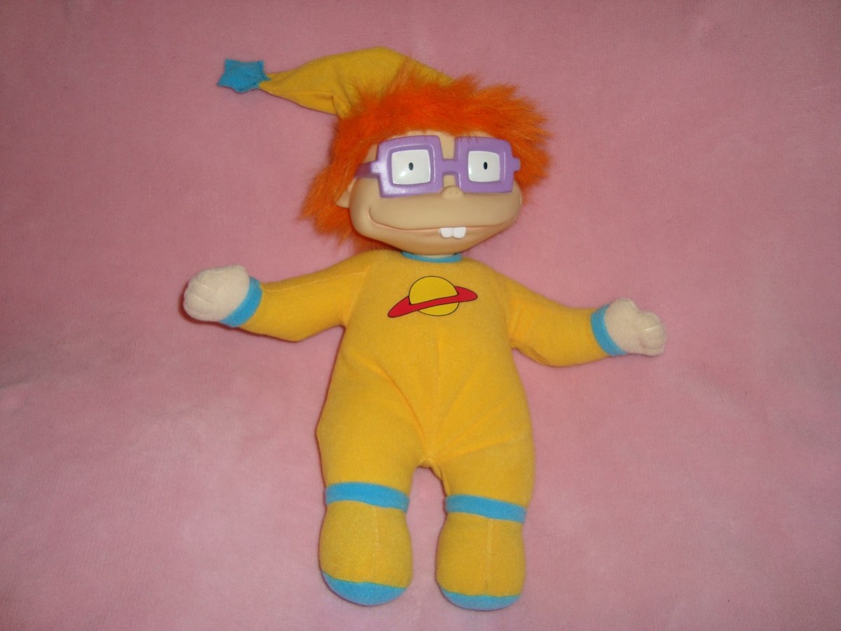 Rugrats Chuckie in yellow Pajamas Plush PVC head 12