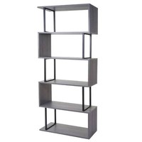 BüCherregal Mcw-A27,Wohnregal Standregal, 183X80Cm 3D-Struktur 5 Ebenen Grau