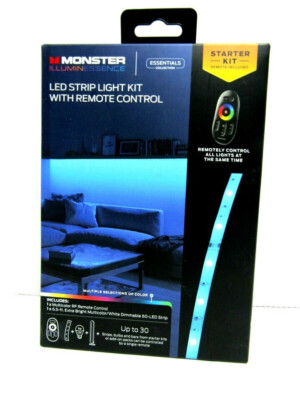 Monster Illuminessence LED Strip Light Kit w/ Remote Control Starter Kit 6.5ft